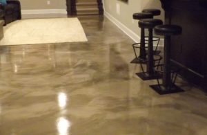 Beautiful epoxy flooring in a residential home located in Winston Salem, North Carolina